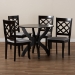 Baxton Studio Savina Modern and Contemporary Grey Fabric Upholstered and Dark Brown Finished Wood 5-Piece Dining Set - Savina-Grey/Dark Brown-5PC Dining Set