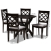 Baxton Studio Savina Modern and Contemporary Grey Fabric Upholstered and Dark Brown Finished Wood 5-Piece Dining Set - Savina-Grey/Dark Brown-5PC Dining Set