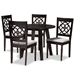 Baxton Studio Eliza Modern and Contemporary Grey Fabric Upholstered and Walnut Brown Finished Wood 5-Piece Dining Set