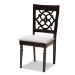 Baxton Studio Eliza Modern and Contemporary Grey Fabric Upholstered and Walnut Brown Finished Wood 5-Piece Dining Set - Eliza-Grey/Dark Brown-5PC Dining Set