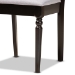 Baxton Studio Eliza Modern and Contemporary Grey Fabric Upholstered and Walnut Brown Finished Wood 5-Piece Dining Set - Eliza-Grey/Dark Brown-5PC Dining Set