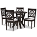 Baxton Studio Alma Modern and Contemporary Grey Fabric Upholstered and Dark Brown Finished Wood 5-Piece Dining Set