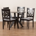Baxton Studio Alma Modern and Contemporary Grey Fabric Upholstered and Dark Brown Finished Wood 5-Piece Dining Set - Alma-Grey/Dark Brown-5PC Dining Set