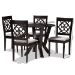 Baxton Studio Alma Modern and Contemporary Grey Fabric Upholstered and Dark Brown Finished Wood 5-Piece Dining Set - Alma-Grey/Dark Brown-5PC Dining Set