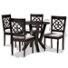 Baxton Studio Alma Modern and Contemporary Grey Fabric Upholstered and Dark Brown Finished Wood 5-Piece Dining Set - Alma-Grey/Dark Brown-5PC Dining Set
