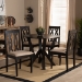 Baxton Studio Anise Modern and Contemporary Sand Fabric Upholstered and Dark Brown Finished Wood 5-Piece Dining Set - Anise-Sand/Dark Brown-5PC Dining Set