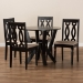 Baxton Studio Anise Modern and Contemporary Sand Fabric Upholstered and Dark Brown Finished Wood 5-Piece Dining Set - Anise-Sand/Dark Brown-5PC Dining Set