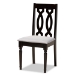 Baxton Studio Anise Modern and Contemporary Grey Fabric Upholstered and Dark Brown Finished Wood 5-Piece Dining Set - Anise-Grey/Dark Brown-5PC Dining Set