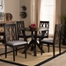 Baxton Studio Anise Modern and Contemporary Grey Fabric Upholstered and Dark Brown Finished Wood 5-Piece Dining Set - Anise-Grey/Dark Brown-5PC Dining Set