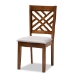 Baxton Studio Lilly Modern and Contemporary Grey Fabric Upholstered and Walnut Brown Finished Wood 5-Piece Dining Set - Lilly-Grey/Walnut-5PC Dining Set