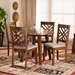 Baxton Studio Lilly Modern and Contemporary Grey Fabric Upholstered and Walnut Brown Finished Wood 5-Piece Dining Set - Lilly-Grey/Walnut-5PC Dining Set