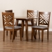 Baxton Studio Lilly Modern and Contemporary Grey Fabric Upholstered and Walnut Brown Finished Wood 5-Piece Dining Set - Lilly-Grey/Walnut-5PC Dining Set