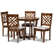 Baxton Studio Alena Modern and Contemporary Grey Fabric Upholstered and Walnut Brown Finished Wood 5-Piece Dining Set