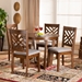 Baxton Studio Alena Modern and Contemporary Grey Fabric Upholstered and Walnut Brown Finished Wood 5-Piece Dining Set - Alena-Grey/Walnut-5PC Dining Set