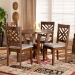 Baxton Studio Elise Modern and Contemporary Grey Fabric Upholstered and Walnut Brown Finished Wood 5-Piece Dining Set - Elise-Grey/Walnut-5PC Dining Set