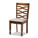 Baxton Studio Aspen Modern and Contemporary Grey Fabric Upholstered and Walnut Brown Finished Wood 5-Piece Dining Set - Aspen-Grey/Walnut-5PC Dining Set