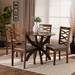 Baxton Studio Aspen Modern and Contemporary Grey Fabric Upholstered and Walnut Brown Finished Wood 5-Piece Dining Set - Aspen-Grey/Walnut-5PC Dining Set