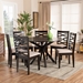 Baxton Studio Mila Modern and Contemporary Sand Fabric Upholstered Dark Brown Finished Wood 7-Piece Dining Set - Mila-Sand/Dark Brown-7PC Dining Set