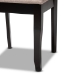 Baxton Studio Verner Modern and Contemporary Sand Fabric Upholstered Dark Brown Finished 7-Piece Wood Dining Set - RH330C-Sand/Dark Brown-7PC Dining Set