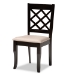 Baxton Studio Jana Modern and Contemporary Sand Fabric Upholstered and Dark Brown Finished Wood 7-Piece Dining Set - Jana-Sand/Dark Brown-7PC Dining Set