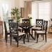 Baxton Studio Jana Modern and Contemporary Sand Fabric Upholstered and Dark Brown Finished Wood 7-Piece Dining Set - Jana-Sand/Dark Brown-7PC Dining Set