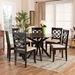 Baxton Studio Jana Modern and Contemporary Sand Fabric Upholstered and Dark Brown Finished Wood 7-Piece Dining Set - Jana-Sand/Dark Brown-7PC Dining Set