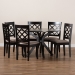 Baxton Studio Jana Modern and Contemporary Sand Fabric Upholstered and Dark Brown Finished Wood 7-Piece Dining Set - Jana-Sand/Dark Brown-7PC Dining Set