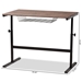 Baxton Studio Anisa Modern and Industrial Walnut Finished Wood and Black Metal Height Adjustable Desk - LY-N0747-Desk