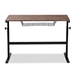Baxton Studio Anisa Modern and Industrial Walnut Finished Wood and Black Metal Height Adjustable Desk - LY-N0747-Desk