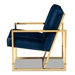 Baxton Studio Janelle Luxe and Glam Royal Blue Velvet Fabric Upholstered and Gold Finished Living Room Accent Chair - TSF-7754D-Royal Blue/Gold-CC