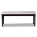 Baxton Studio Teresa Modern and Contemporary Transitional Grey Fabric Upholstered and Dark Brown Finished Wood Dining Bench - RH037-Grey/Dark Brown-Dining Bench