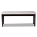 Baxton Studio Teresa Modern and Contemporary Transitional Grey Fabric Upholstered and Dark Brown Finished Wood Dining Bench - RH037-Grey/Dark Brown-Dining Bench