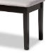 Baxton Studio Teresa Modern and Contemporary Transitional Grey Fabric Upholstered and Dark Brown Finished Wood Dining Bench - RH037-Grey/Dark Brown-Dining Bench