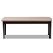 Baxton Studio Teresa Modern and Contemporary Transitional Sand Fabric Upholstered and Dark Brown Finished Wood Dining Bench - RH037-Sand/Dark Brown-Dining Bench
