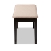 Baxton Studio Teresa Modern and Contemporary Transitional Sand Fabric Upholstered and Dark Brown Finished Wood Dining Bench - RH037-Sand/Dark Brown-Dining Bench