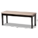 Baxton Studio Teresa Modern and Contemporary Transitional Sand Fabric Upholstered and Dark Brown Finished Wood Dining Bench - RH037-Sand/Dark Brown-Dining Bench