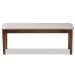 Baxton Studio Teresa Modern and Contemporary Transitional Grey Fabric Upholstered and Walnut Brown Finished Wood Dining Bench - RH037-Grey/Walnut-Dining Bench