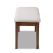 Baxton Studio Teresa Modern and Contemporary Transitional Grey Fabric Upholstered and Walnut Brown Finished Wood Dining Bench - RH037-Grey/Walnut-Dining Bench