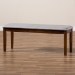 Baxton Studio Teresa Modern and Contemporary Transitional Grey Fabric Upholstered and Walnut Brown Finished Wood Dining Bench - RH037-Grey/Walnut-Dining Bench