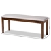 Baxton Studio Teresa Modern and Contemporary Transitional Grey Fabric Upholstered and Walnut Brown Finished Wood Dining Bench - RH037-Grey/Walnut-Dining Bench