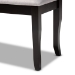 Baxton Studio Cornelie Modern and Contemporary Transitional Grey Fabric Upholstered and Dark Brown Finished Wood Dining Bench - RH036-Grey/Dark Brown-Dining Bench