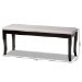 Baxton Studio Cornelie Modern and Contemporary Transitional Grey Fabric Upholstered and Dark Brown Finished Wood Dining Bench - RH036-Grey/Dark Brown-Dining Bench