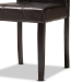 Baxton Studio Marie Modern and Contemporary Dark Brown Faux Leather Upholstered and Dark brown Finished Wood 5-Piece Dining Set - Marie-Dark Brown-5PC Dining Set