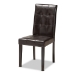 Baxton Studio Marie Modern and Contemporary Dark Brown Faux Leather Upholstered and Dark brown Finished Wood 7-Piece Dining Set - Marie-Dark Brown-7PC Dining Set