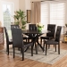 Baxton Studio Marie Modern and Contemporary Dark Brown Faux Leather Upholstered and Dark brown Finished Wood 7-Piece Dining Set - Marie-Dark Brown-7PC Dining Set