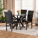 Baxton Studio Jeane Modern and Contemporary Dark Brown Faux Leather Upholstered and Dark Brown Finished Wood 5-Piece Dining Set - Jeane-Dark Brown-5PC Dining Set
