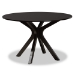 Baxton Studio Jeane Modern and Contemporary Dark Brown Faux Leather Upholstered and Dark Brown Finished Wood 7-Piece Dining Set - Jeane-Dark Brown-7PC Dining Set