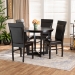 Baxton Studio Irma Modern and Contemporary Dark Brown Faux Leather Upholstered and Dark Brown Finished Wood 5-Piece Dining Set - Irma-Dark Brown-5PC Dining Set