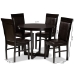 Baxton Studio Irma Modern and Contemporary Dark Brown Faux Leather Upholstered and Dark Brown Finished Wood 5-Piece Dining Set - Irma-Dark Brown-5PC Dining Set