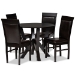 Baxton Studio Nada Modern and Contemporary Dark Brown Faux Leather Upholstered and Dark Brown Finished Wood 5-Piece Dining Set